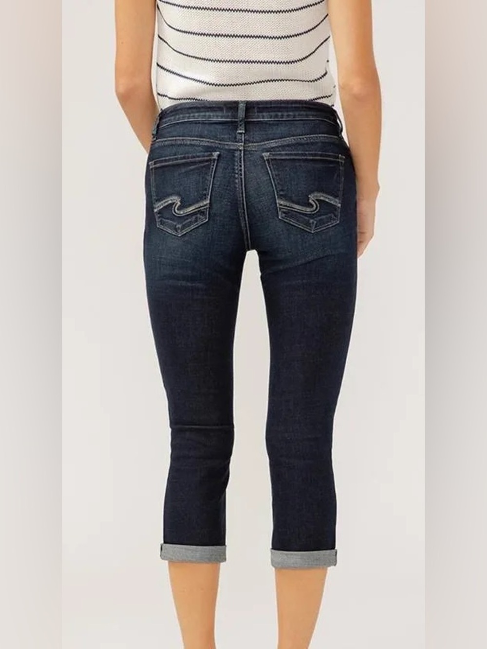 Silver Jeans Co Elyse Capri Denim Blue Jeans  29